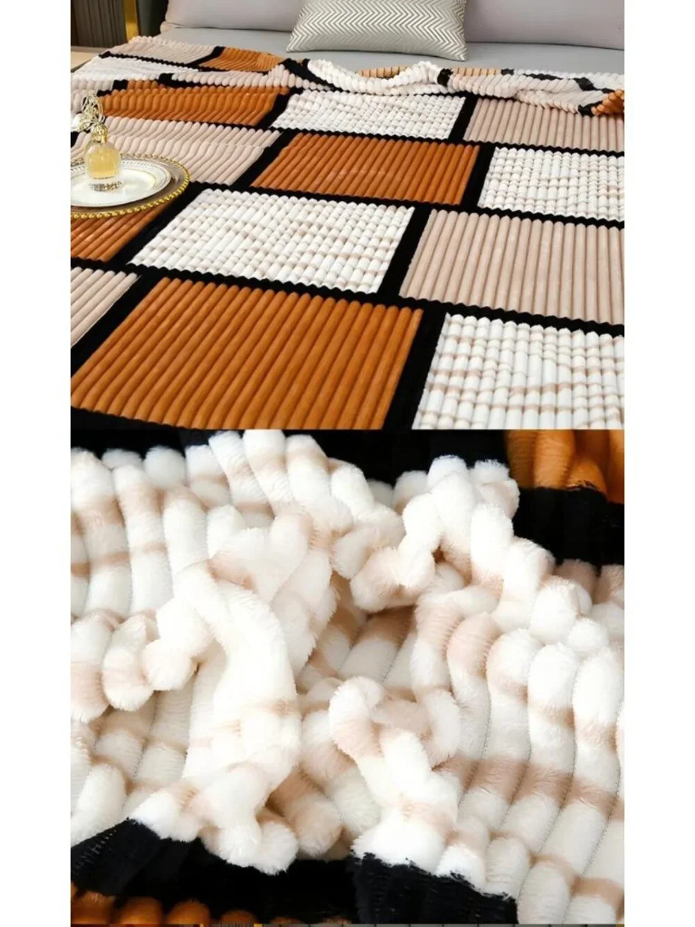 200*225CM Soft Blankets, Plaid Throw Blankets